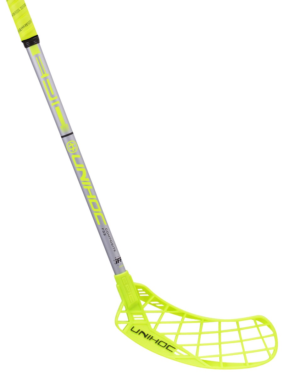Unihoc Innebandyklubba EPIC Composite 32 neon yellow/silver Unihoc Innebandyklubba EPIC Composite 32 neon yellow/silver